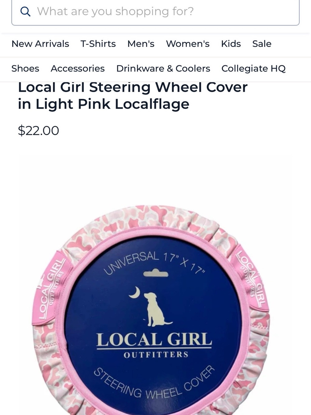 Local Girl Light Pink Camouflage Steering Wheel Cover
